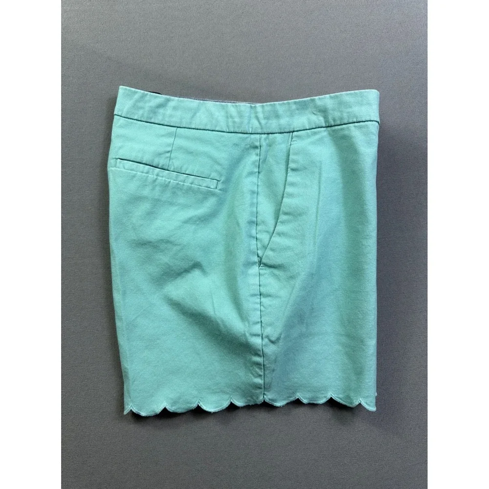Banana Republic Scalloped Hem Shorts Seafoam Green Cotton Blend‎ Size 10